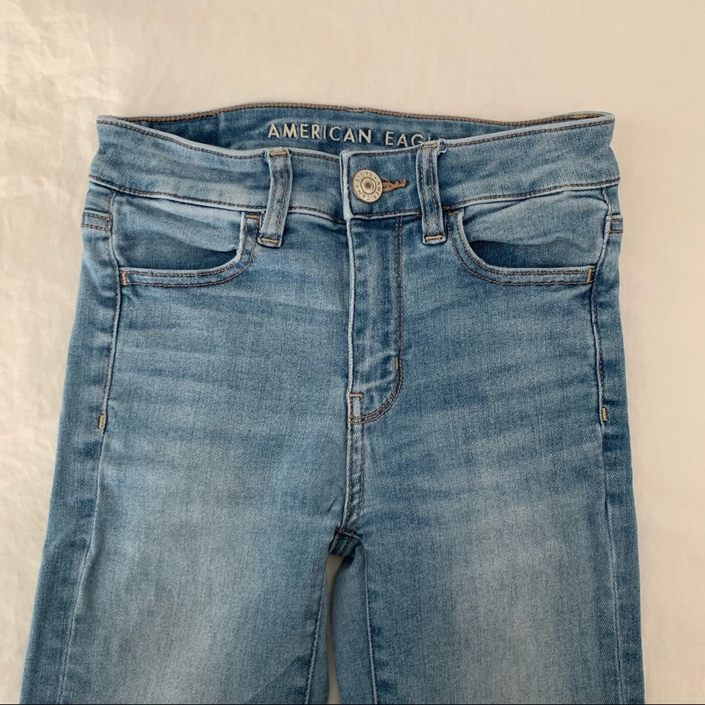 **SOLD** American Eagle Blue Hi-Rise Ne(x)t Level Stretch Jeggings - Picture 3 of 7